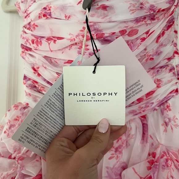 Printed Chiffon Mini Dress by Philosphy Di Lorenzo Serafini - Picture 2 of 8